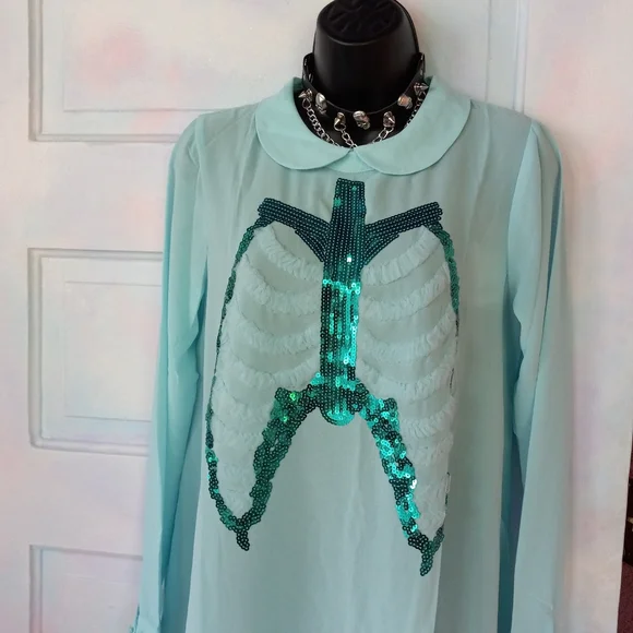 Dead Mermaid NWT Iron Fist babydoll lace dress! Pastel goth/ fairycore! - Picture 7 of 16